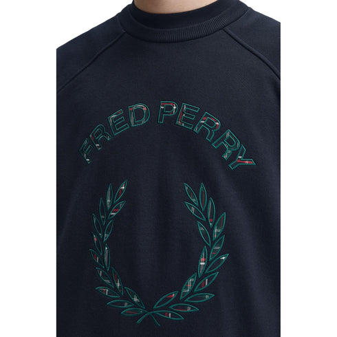 Felpa Uomo in cotone, dal fit rilassato, con logo tartan