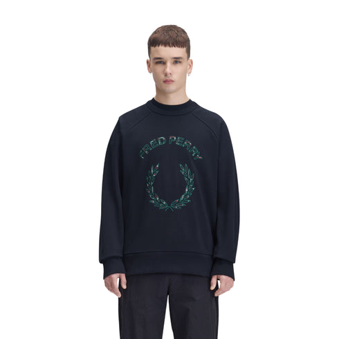 Felpa Uomo in cotone, dal fit rilassato, con logo tartan
