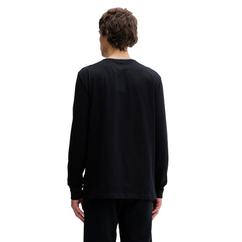 T-shirt Uomo con bordino a contrasto sul girocollo a maniche lunghe