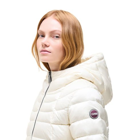 Piumino Donna medio, a trapezio, con cappuccio e chiusura full zip frontale