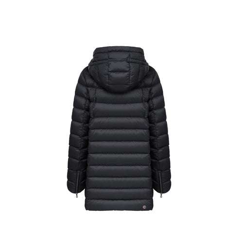 Piumino Donna medio, a trapezio, con cappuccio e chiusura full zip frontale