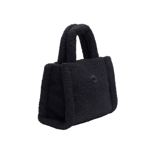 Borsa Donna in teddy monocolore, con botttone magnetico e logo applicato