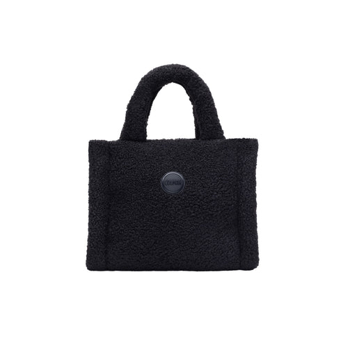 Borsa Donna in teddy monocolore, con botttone magnetico e logo applicato