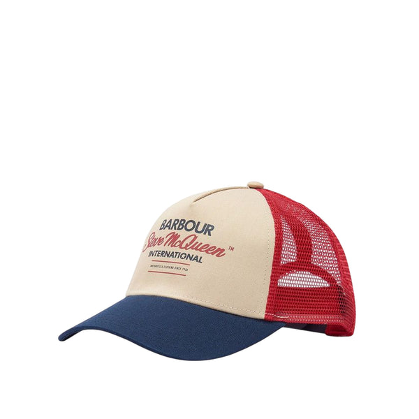 Cappellino da camionista Steve McQueen - bianco rosso blu