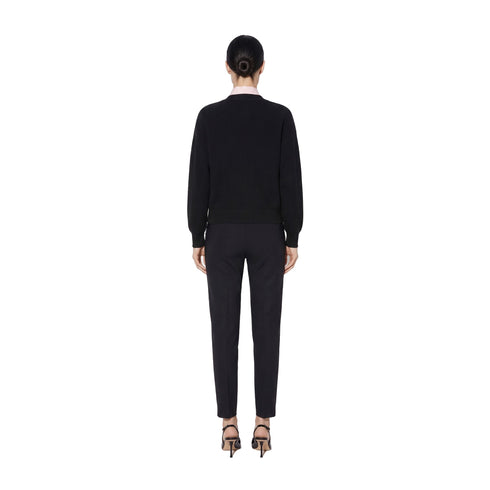 Cardigan Donna in maglia misto viscosa, con scollo a V e bottoni con catenella