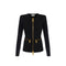 Cardigan Donna in filato misto viscosa, con scollatura girocollo e zip