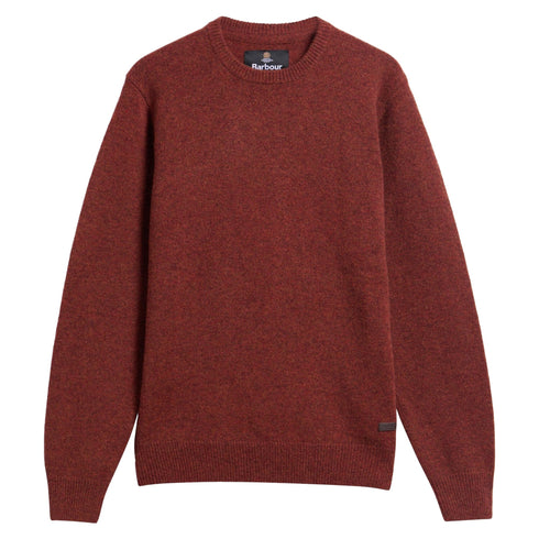 Maglia Uomo Essential Patch Crew, in filato di pura lana, con ricamo logo