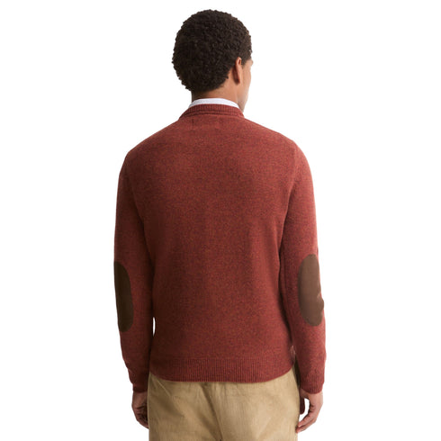 Maglia Uomo Essential Patch Crew, in filato di pura lana, con ricamo logo