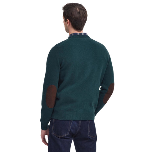 Maglia Uomo Essential, con scollatura girocollo e toppe in velluto