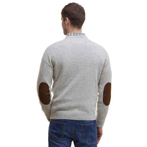 Maglia Uomo Essential, con scollatura girocollo e toppe in velluto