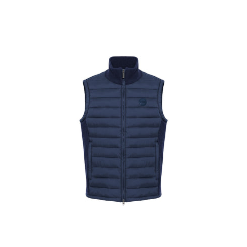 Gilet Uomo con impunture orizzontali e collo alto, collo alto