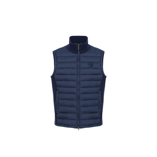 Gilet Uomo con impunture orizzontali e collo alto, collo alto