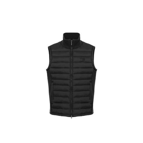 Gilet Uomo con impunture orizzontali e collo alto, collo alto