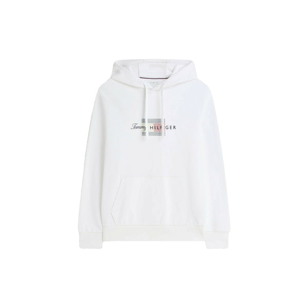 Felpa Uomo Script Flag, con cappuccio dotato di coulisse e tasca a marsupio