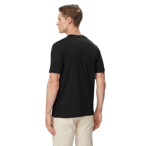T-shirt Uomo in jersey di cotone con banidera e logo in corsivo