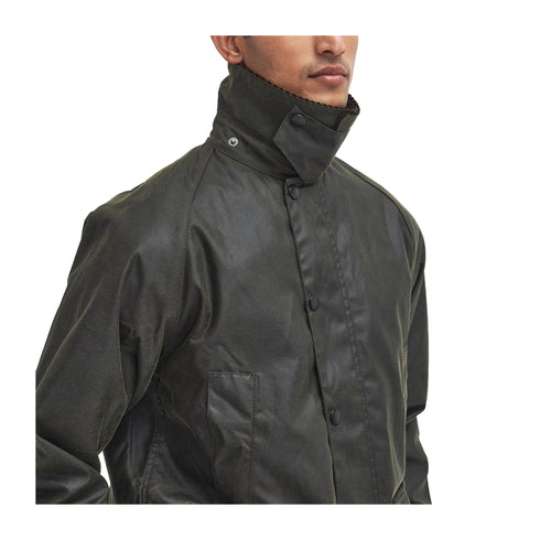 Impermeabile Uomo cerato Bedale, con colletto in velluto a costine e tasche con patta