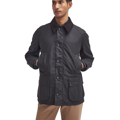Giacca Uomo Ashby Wax, in cotone cerato, con scaldamani e tasche con patta