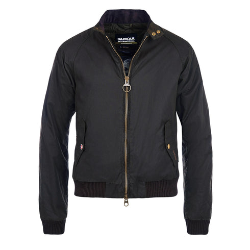 Bomber Uomo Merchant Wax, in misto cotone cerato, con full zip frontale