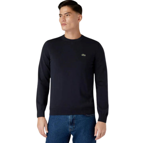 Maglia Uomo in filato misto cotone, con finiture a costie e logo sul petto