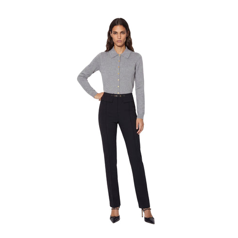 Pantalone Donna con patte applicate e morsetto gioiello in vita