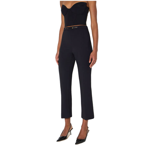 Pantalone Donna slim, con morsetto gioiello in vita e zip invisibile