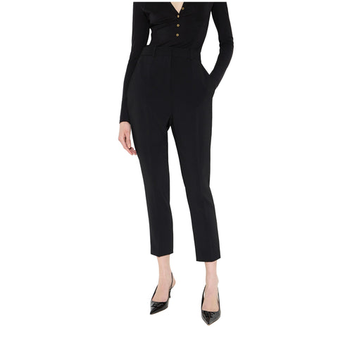 Pantalone Donna a tinta unita, alla caviglia, con etichetta logo