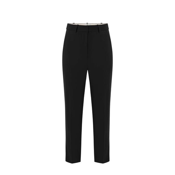 Pantalone Donna a tinta unita, alla caviglia, con etichetta logo