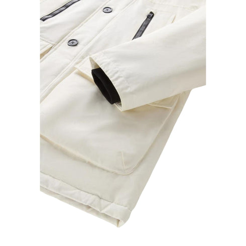 Parka Uomo lungo in tessuto Ramar Bianco Woolrich- Francavilla Moda