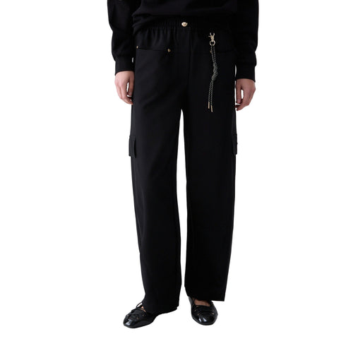 Pantalone Donna cargo, con coulisse in vita e portachiavi rimovibile