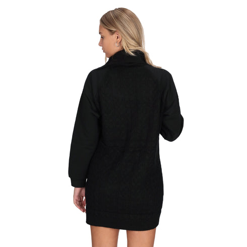 Maglia Donna maxi, con applicazioni in tono colore e collo alto
