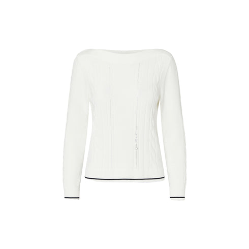 Maglia Donna in misto viscosa, con scollatura girocollo e stass decorativi
