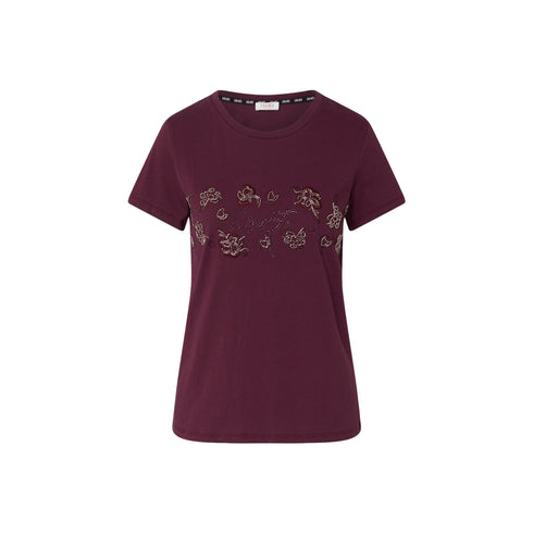 T-shirt Donna con ricami floreali