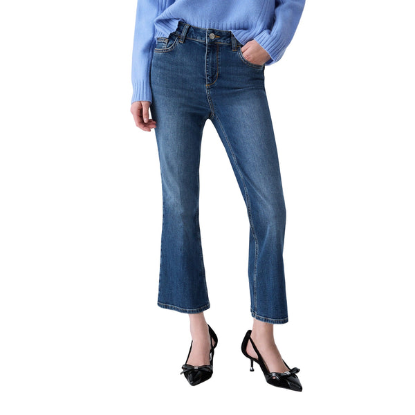Jeans Donna con gamba bootcut denim blu