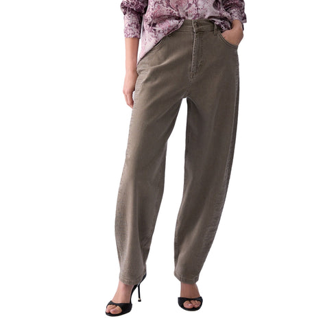 Pantalone Donna con strass applicati modella frontale