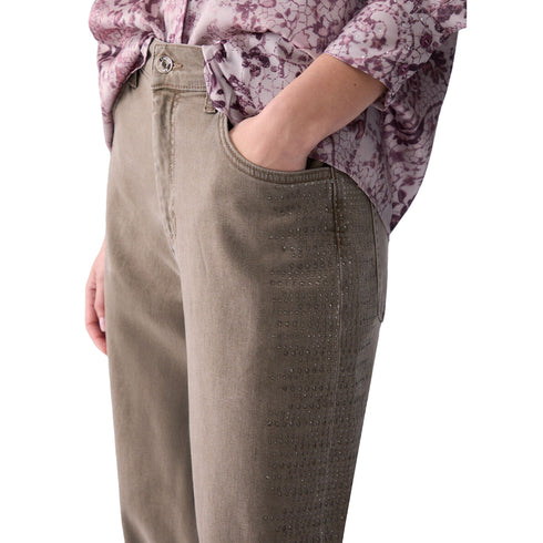 Pantalone Donna con strass applicati dettaglio