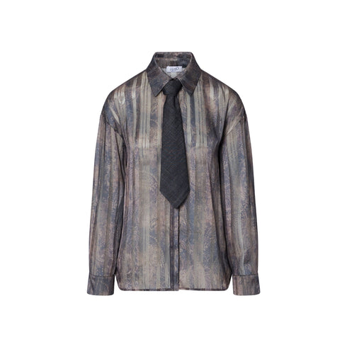 Camicia Donna con stampa digitale e cravatta