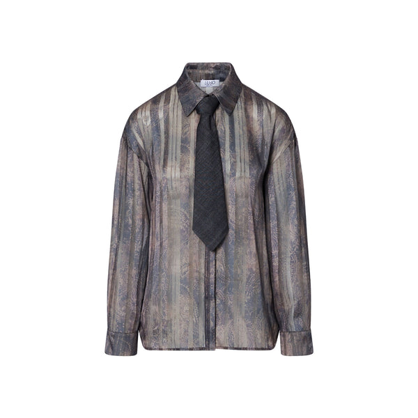 Camicia Donna con stampa digitale e cravatta