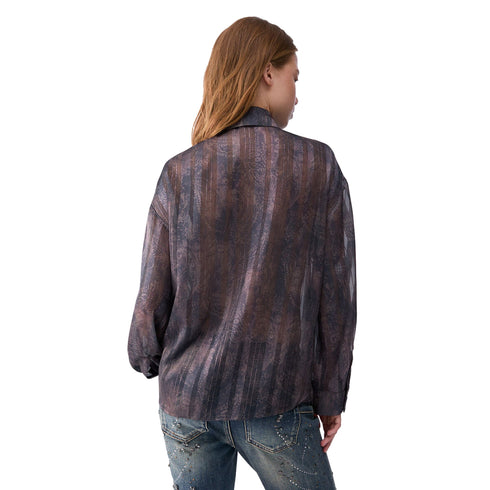 Camicia Donna con stampa digitale e cravatta