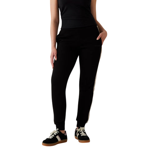 Pantalone Donna jogger, con banda logata laterale e vita elasticizzata