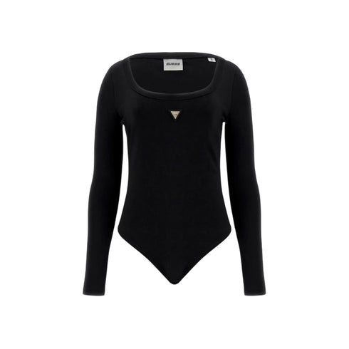 Body Donna a maniche lunghe, con scollo stondato e logo frontale