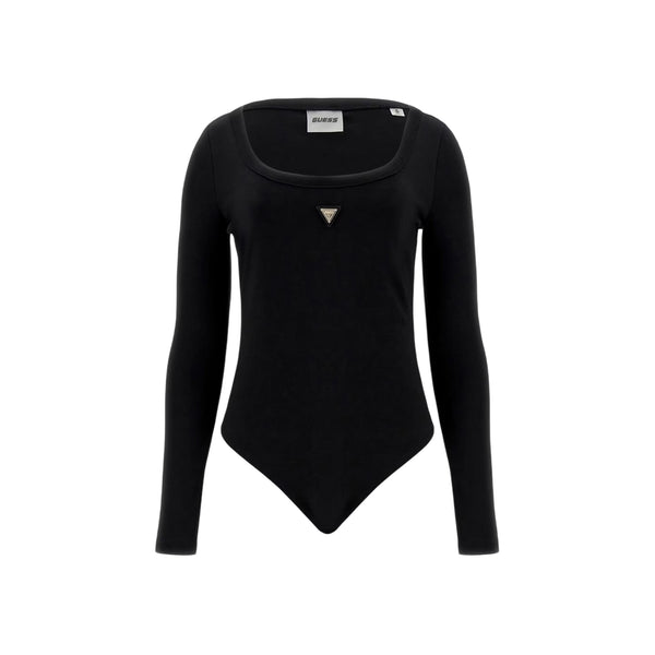 Body Donna a maniche lunghe, con scollo stondato e logo frontale