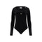 Body Donna a maniche lunghe, con scollo stondato e logo frontale