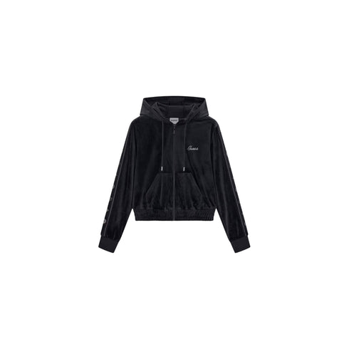 Felpa Donna in ciniglia, con dettaglio logo sulle maniche, full zip