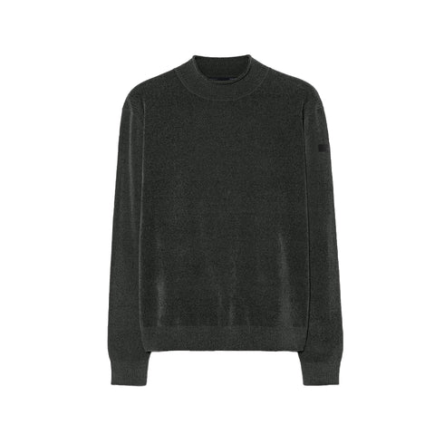 Maglia Uomo a collo alto, in ciniglia, con finiture a costine