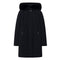 Parka lungo Donna con ecopelliccia nero