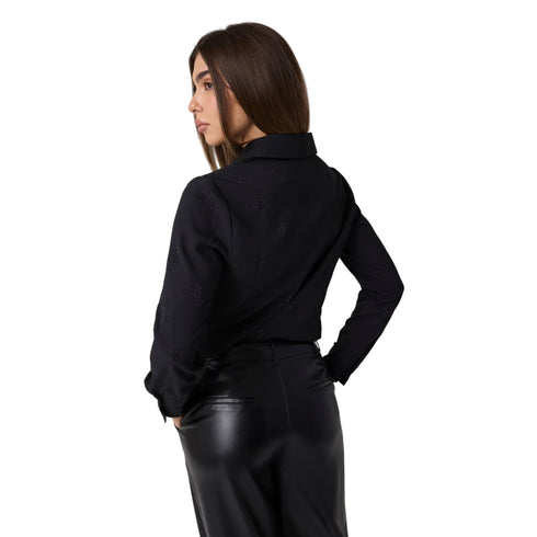 Camicia Donna con colletto classico, e motivo 4G con paillettes