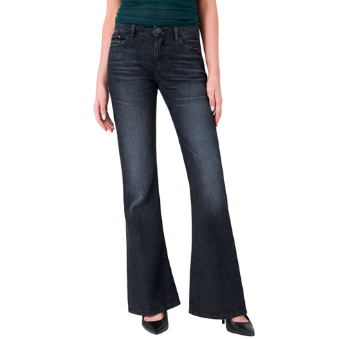 Jeans Donna Beverly, svasato sul fondo, con vita bassa e logo posteriore