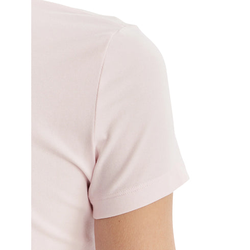 T-shirt donna con strass logo rosa - dettaglio