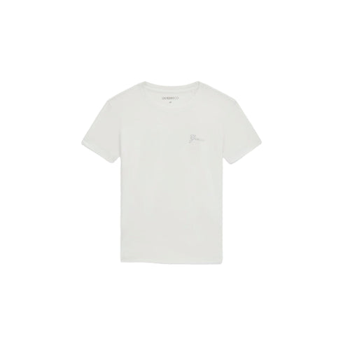 T-shirt Donna a maniche corte, slim fit, con mini logo strass