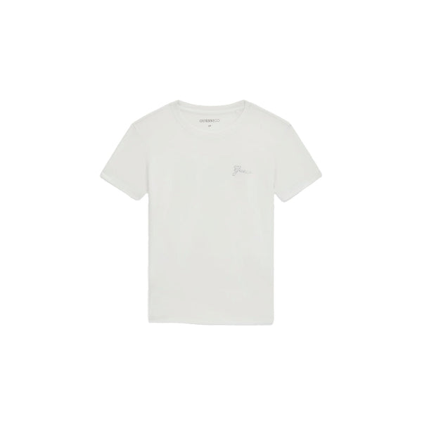 T-shirt Donna a maniche corte, slim fit, con mini logo strass